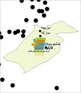 شیپ فایل نقطه ای شهرهای شهرستان مبارکه واقع در استان اصفهان