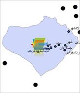 شیپ فایل نقطه ای شهرهای شهرستان لنجان واقع در استان اصفهان